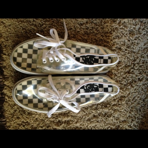 Clear lace up Vans