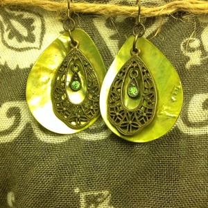 Green Abalone Earrings