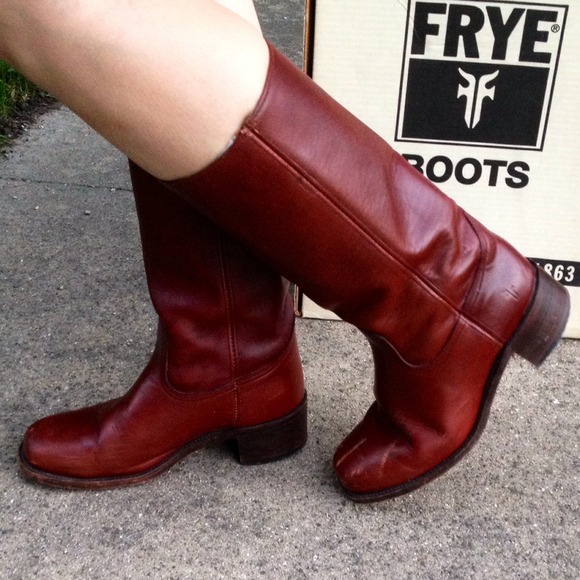 frye burnt red boots