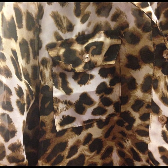 Forever 21 sheer leopard shirt! - Picture 2 of 4