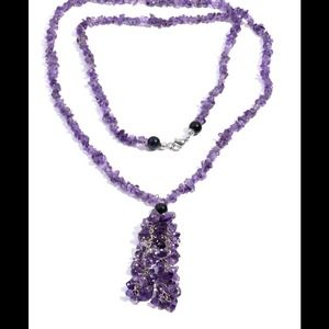 ♥️SOLD♥️ Amethyst, Black Agate Necklace