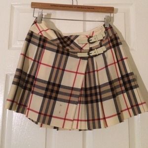BURBERRY plaid skirt.