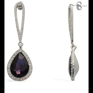 ♥️SOLD♥️ Purple Glass, White Austrian Crystal