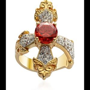 ♥️SOLD♥️ Simulated Orange Diamond, Austrian Ring