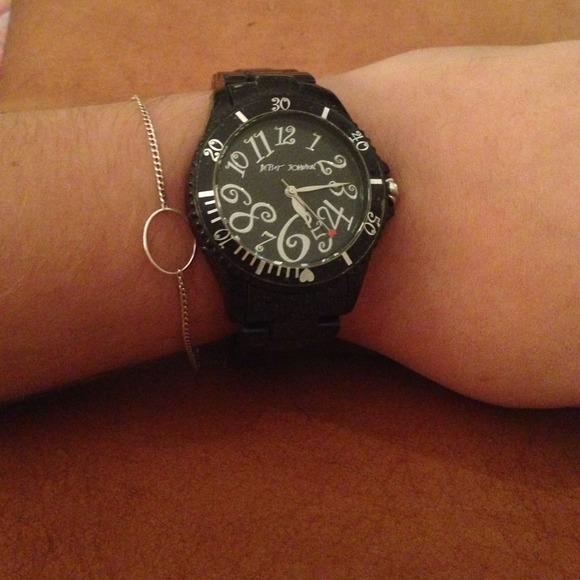 Betsey Johnson Black and Silver Boyfriend Watch