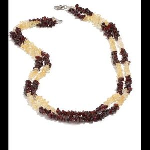 Mozambique Garnet, Brazilian Citrine Necklace