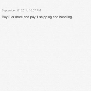 Buy any 3 or more and pay 1 shipping and handling