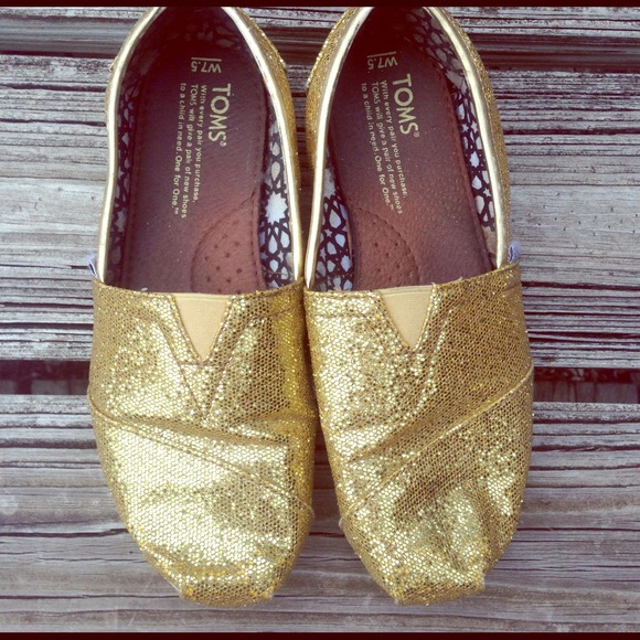 Gold Glittery Toms