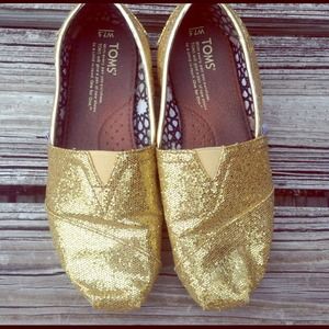 Gold Glittery Toms