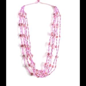 Glass Bead Threaded Necklace