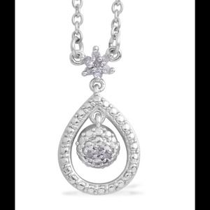 ♥️SOLD♥️ Diamond Necklace in Platinum Bond Brass