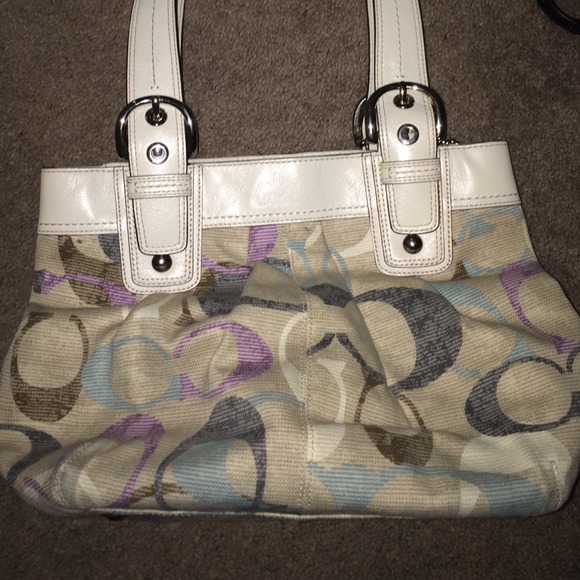 Authentic multicolor coach handbag