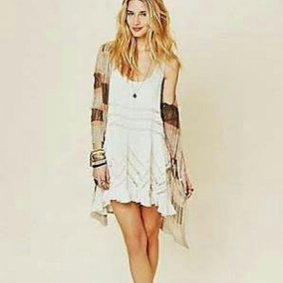 FREE PEOPLE ... White lace trapeze dress NWT small