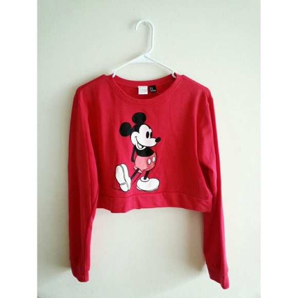 Forever 21 Disney's Mickey Mouse Cropped Sweater