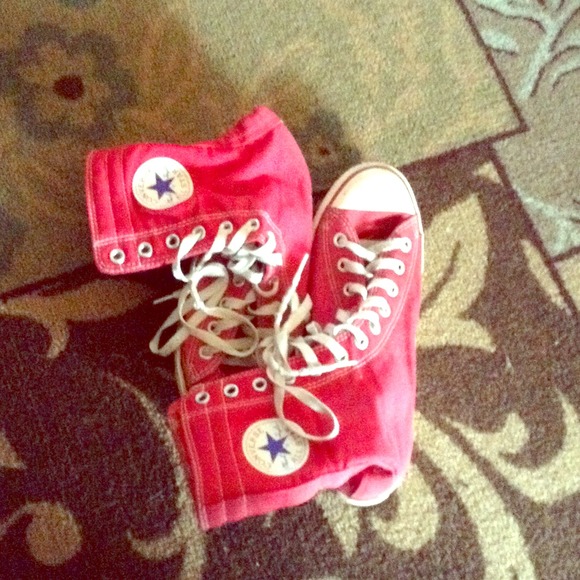 Red high top converse