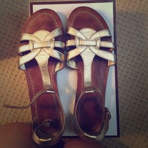 Gold Coach gladiator sandals