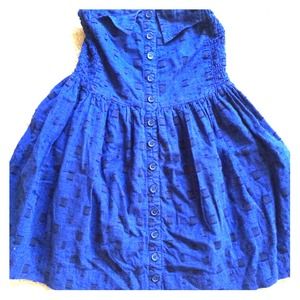 Navy strapless dress