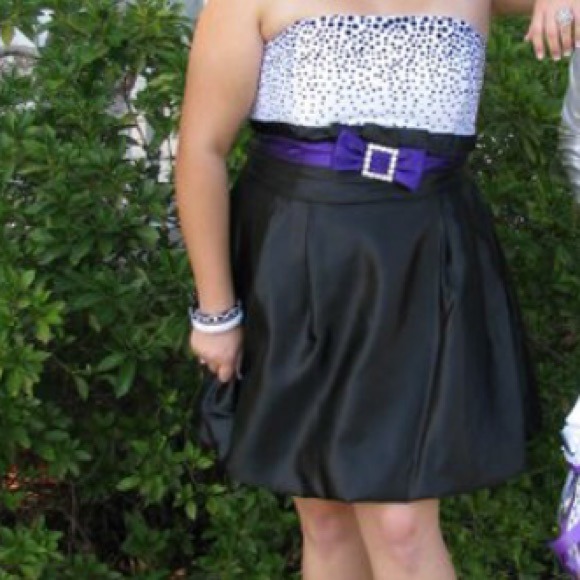 Purple, black, & white dress