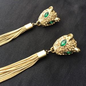 Dangling gold tiger earings / fashion jewelry
