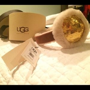 REDUCED! NWT UGG Earmuffs with gold sequins