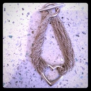 Authentic Tiffany Multi Chain Heart Bracelet