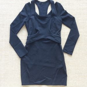 Alexander Wang Black Long Sleeve Fitted Dress