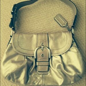 Coach silver buckle hobo