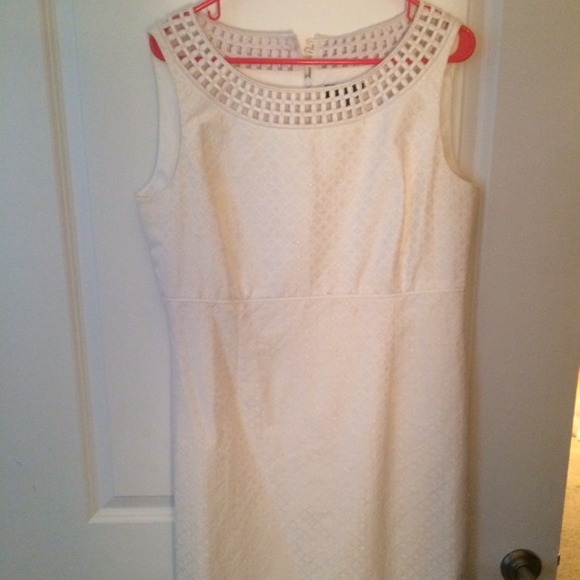 Tahari White Shift Dress