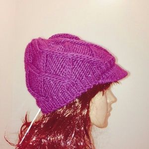 Aqua brand plum knit hat - Bloomingdales