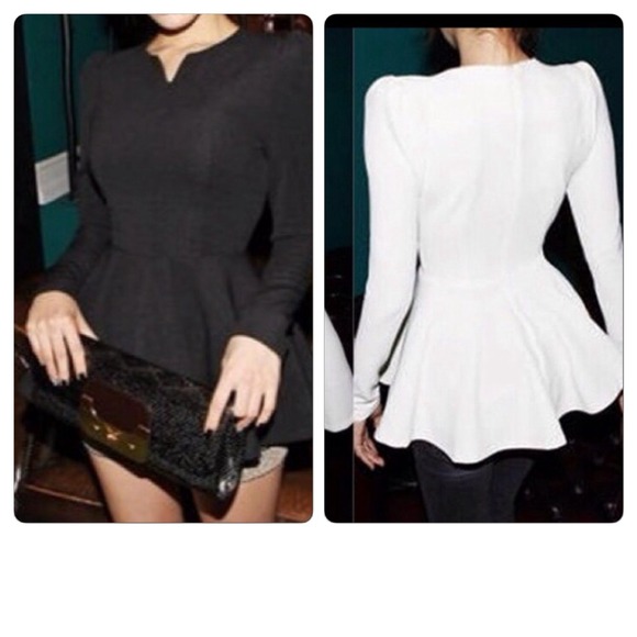 2 Sm Peplum fitted long sleeve tops! Great fit!
