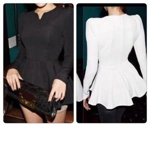 2 Sm Peplum fitted long sleeve tops! Great fit!