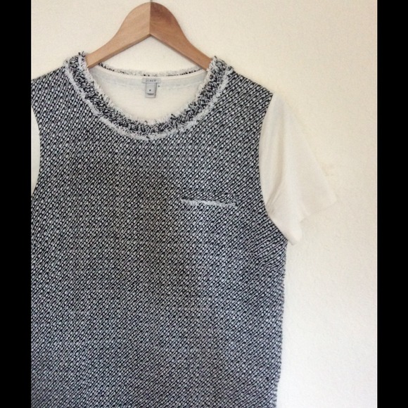 ❌SOLD❌J Crew TWEED-FRONT TEE SZ MEDIUM - Picture 3 of 4