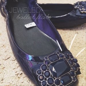 Navy Blue 💙💎 Jeweled Ballet Flats