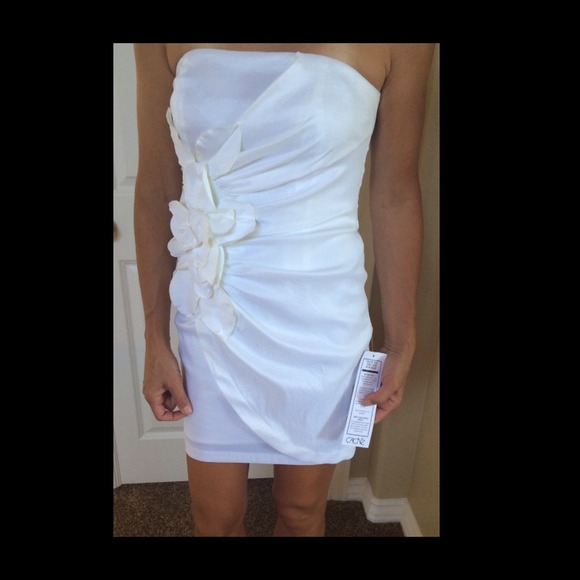 Cache white flower dress new with tags