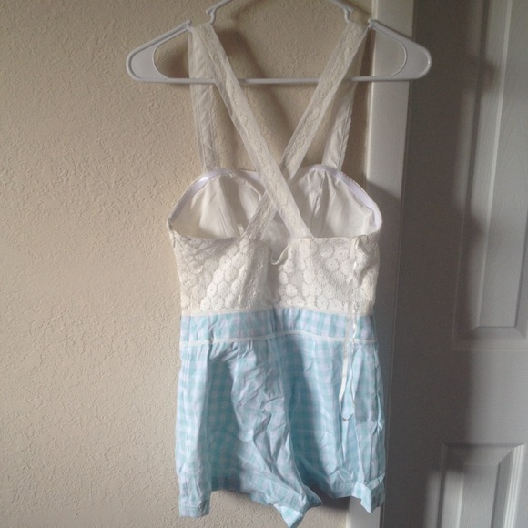 Urban outfitters kimchi blue check and lace romper - Picture 2 of 3