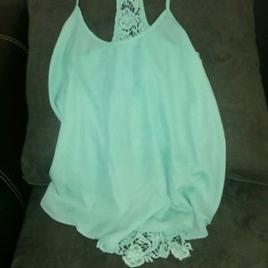 Lace back tank top