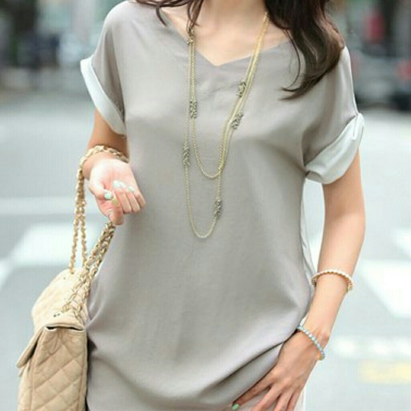 Trendy light gray top