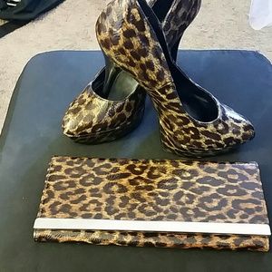 Shoes with the clutch purse