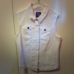 White jean vest