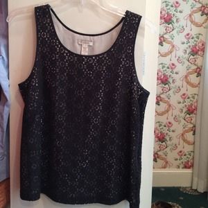 Jcrew size four black lace top!