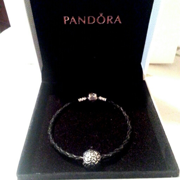 pandora black braided leather charm bracelet pandora black braided leather charm bracelet