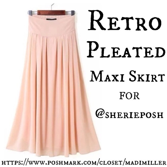 Retro Pleated Maxi Skirt For @sherieposh