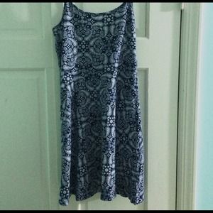 Navy blue patterned dress