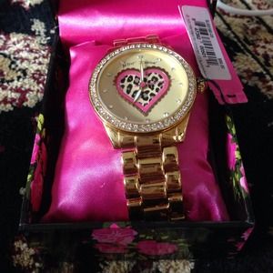 NIB Betsey Johnson Cheetah Bling Watch 💎
