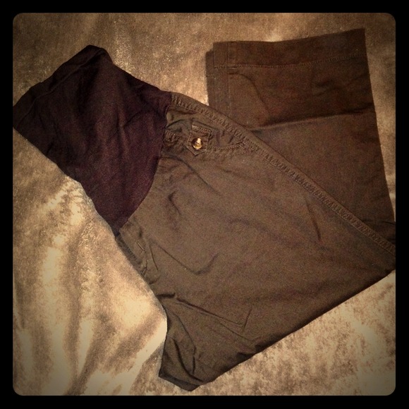 Full Panel Maternity Dark Brown Casual Capri