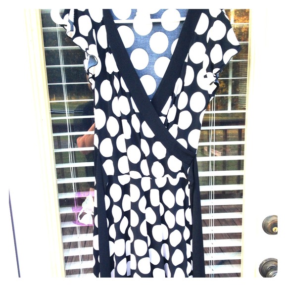 Black and white polkadot dress