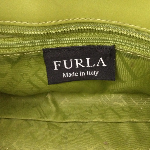 Furla Bright Green Leather Bag With Ties - Picture 4 of 4