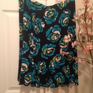 Teal flowered skirt