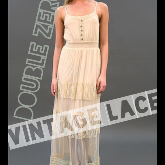 🆕Lovely Ivory Spaghetti Strap Lace Dress 🌻🌼🌻🌼 - Picture 2 of 4