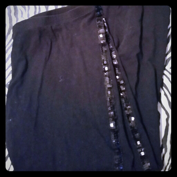 Pants - Black Sequins Leggings